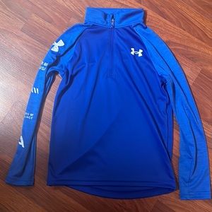 Under Armour Boy's Velocity 1/2 Zip Loose Blue Long-Sleeve Shirt